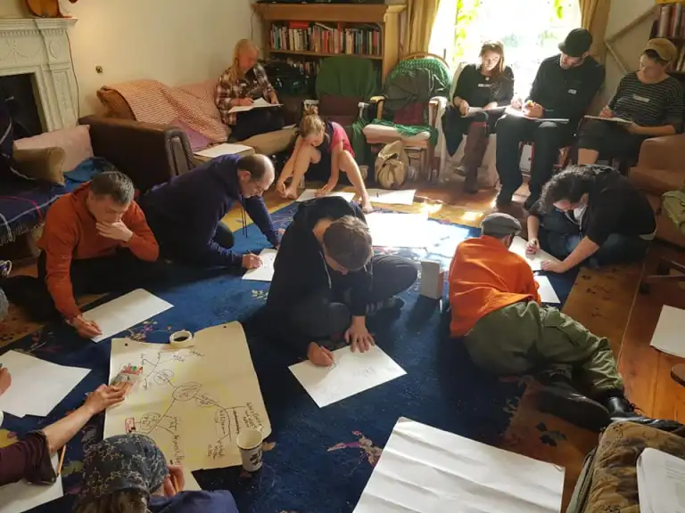 workshop participants writing